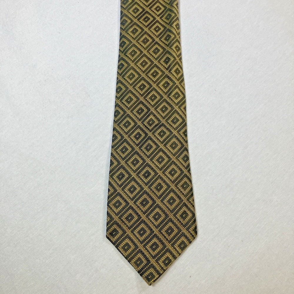 Vintage Superba Acetate Skinny‎ Tie Black & Gold – 54" x 2.75" Necktie